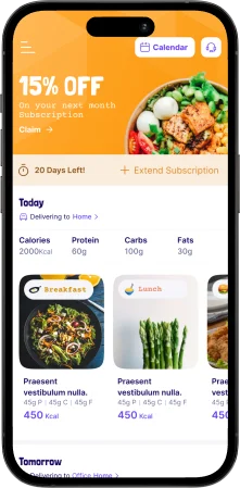 The Eatwell app home screen