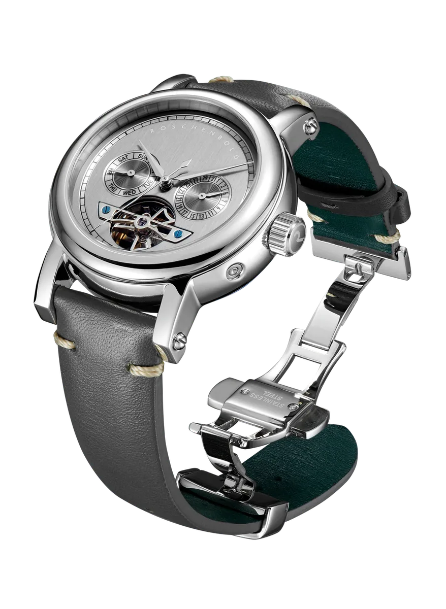 Rolex Oyster Perpetual on a dark leather strap