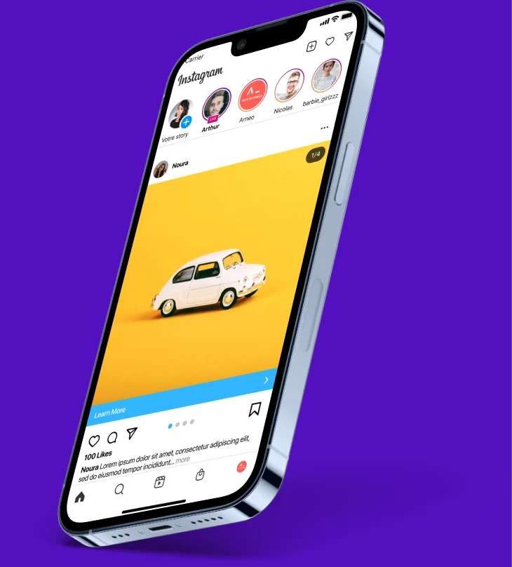 An Instagram ad on an iPhone
