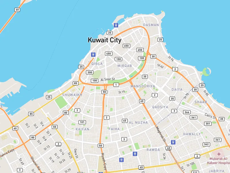 Map of the client's area