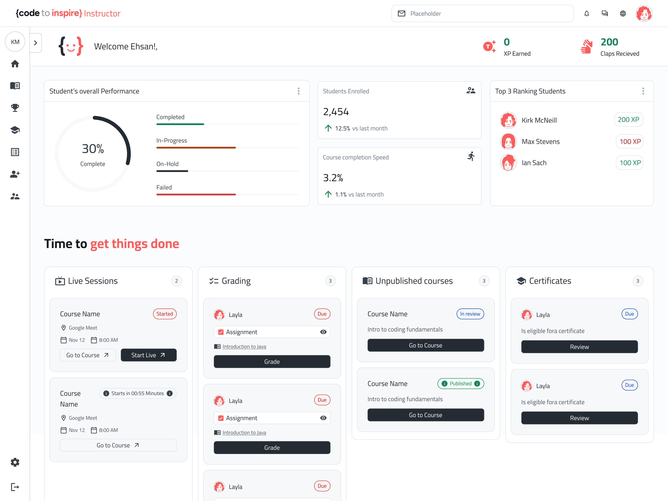 Code to Inspire app