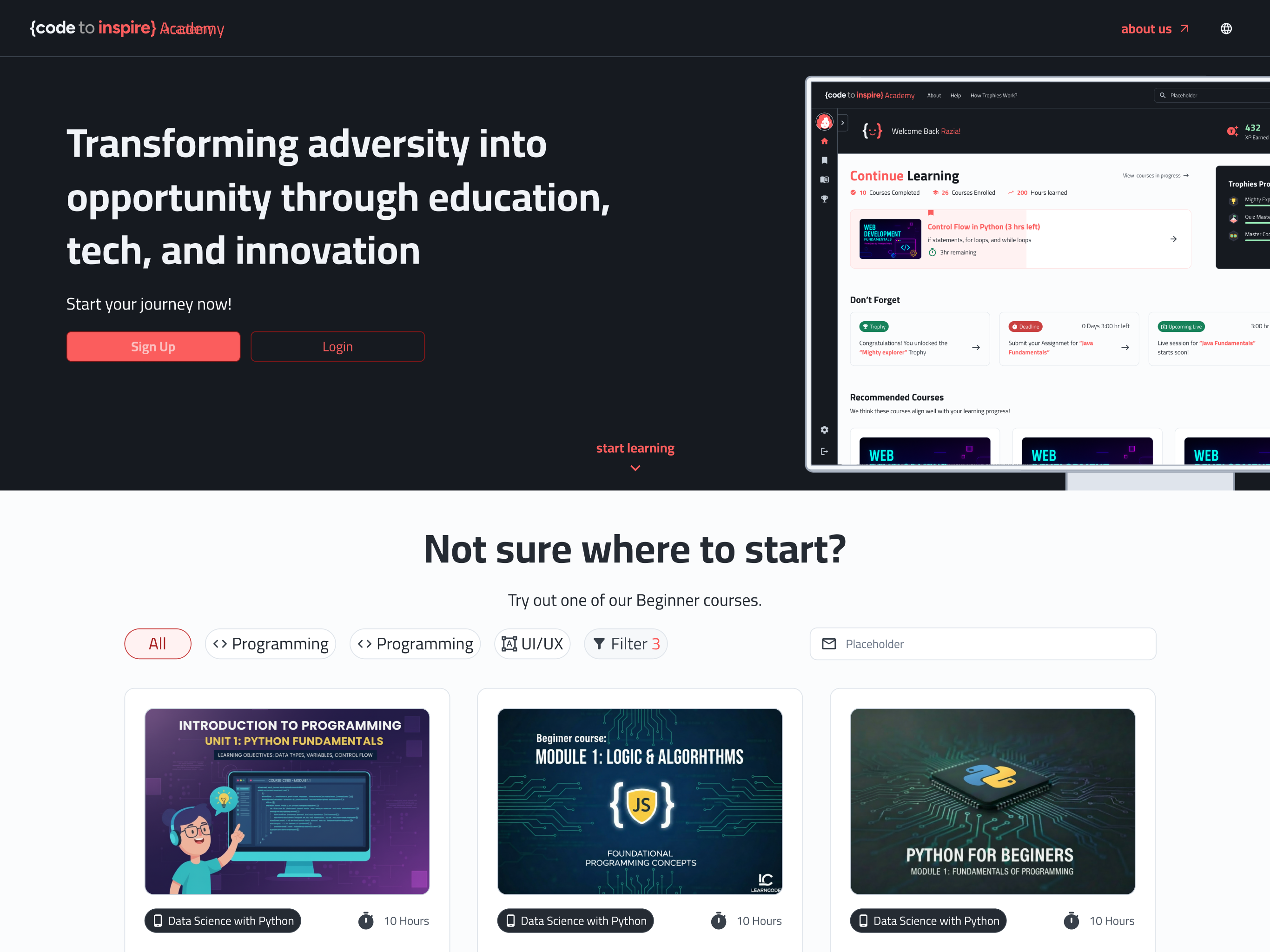 Code to Inspire app