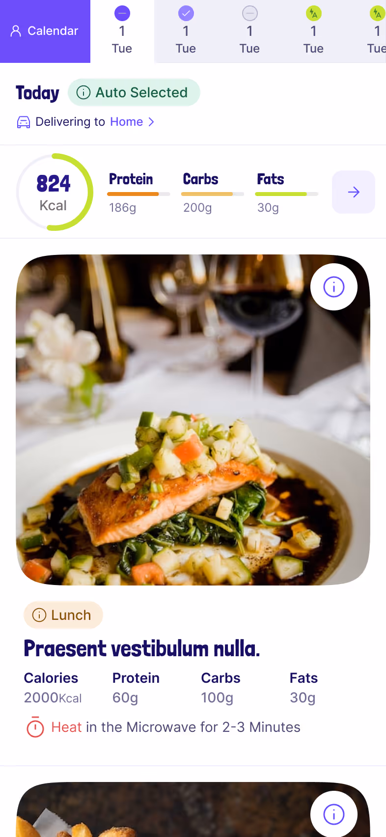 Eatwell — Homescreen