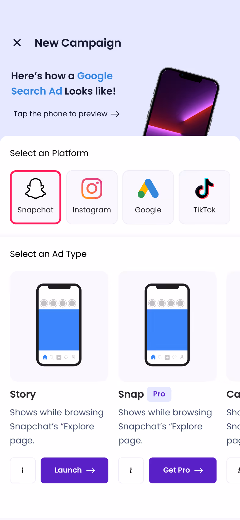 OptimizeApp — Launching Campaigns